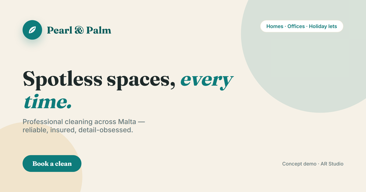 Pearl and Palm website preview